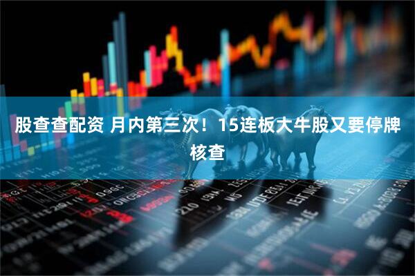 股查查配资 月内第三次！15连板大牛股又要停牌核查